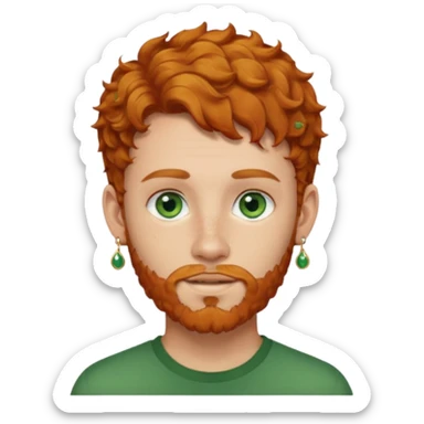 im short curly ginger haired young guy and also have earring on my left ear also have clean beard sticker