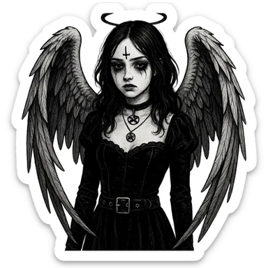 goth angel  remove background    sticker