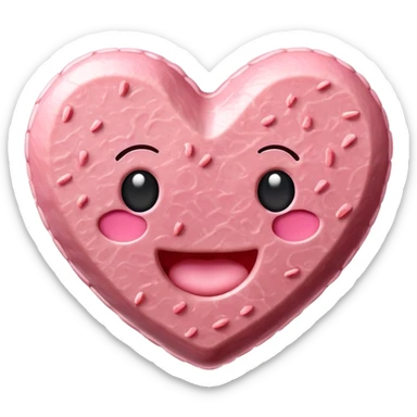 kawaii heart EMOJI made of SPAM MEAT sticker
