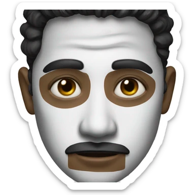 A men with a face paint sticker