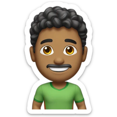 Chico pelo castaño con conjunto nike sticker