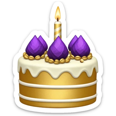 Los Angeles Kush cake in purple and gold sticker