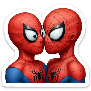 Spider man kiss kiss creepy sticker