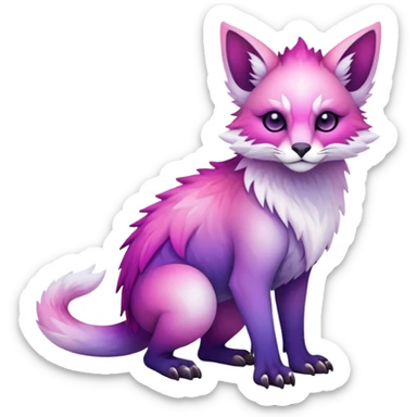  Cool Edgy Purple-pink-white-gradient ethereal badass Fionbri-Vernid-Trico-animal-creature full body  sticker