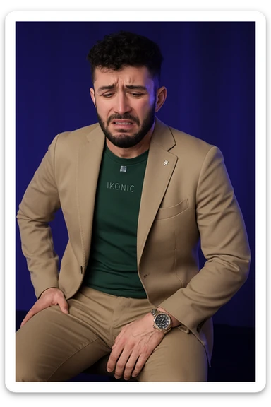 Uomo con dolore per via dei suoi fianchi asimmetrici sticker