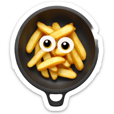 Fried potatoes with chicken sticker
