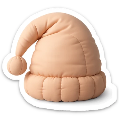 soft, plushy sleep cap with pompom in cushion style sticker