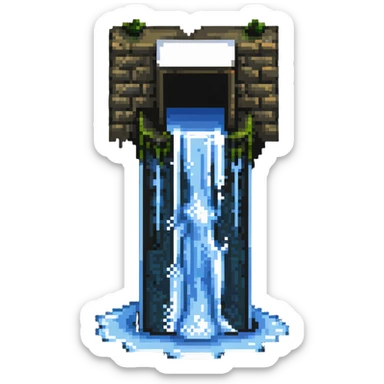 Water flowing around a dam or obstacle sticker