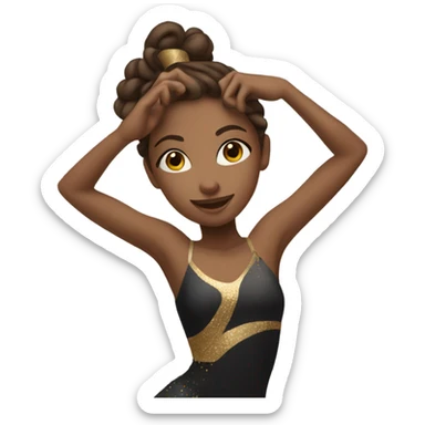 Jazz dancer girl with brown hair sticker