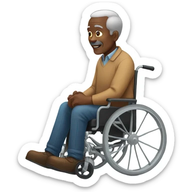 old black man in wheelchair sticker