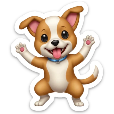 dancing dog with spots sticker