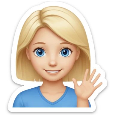 cute blond hair blue eye girl say OK in quote sticker