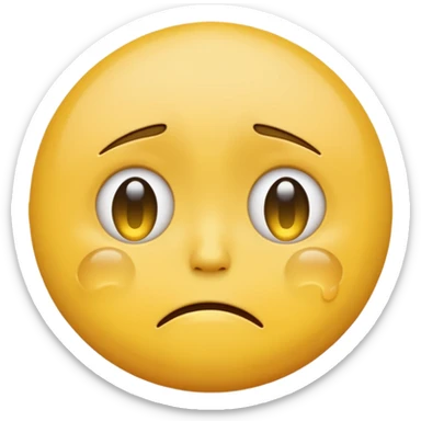 a round crying emoji without hollow cheeks sticker