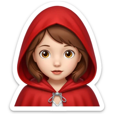little red riding hood with brown hair 6 years old girl sticker