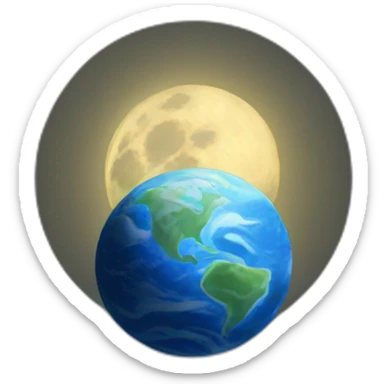 the earth surrounding the moon sticker