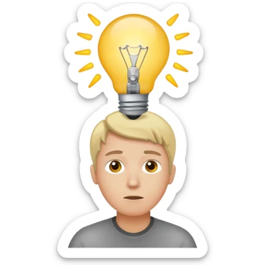 Generate a realistic emoji of someone someone figuring something out being smart about it sticker