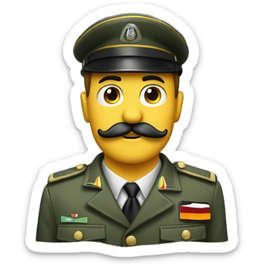 german army man saluting with mustache sticker