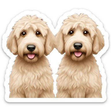 Twin labradoodles sticker