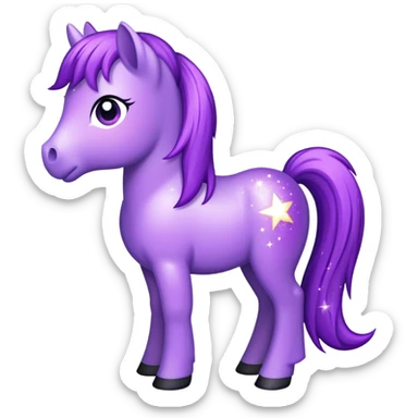 purple pony sparkle sticker
