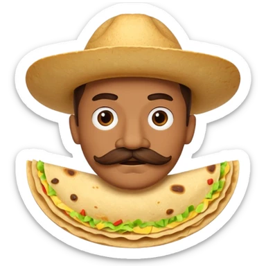  tortilla with a  mustache, no handlebar corners on the mustache sticker