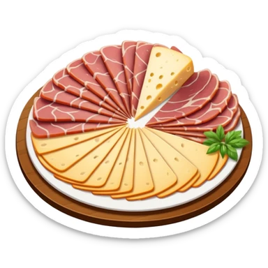 cold cuts (ham & cheese on a platter) sticker