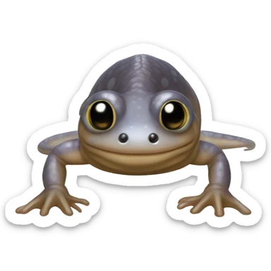 Blind aquatic salamander with a long slender body and four feet sticker