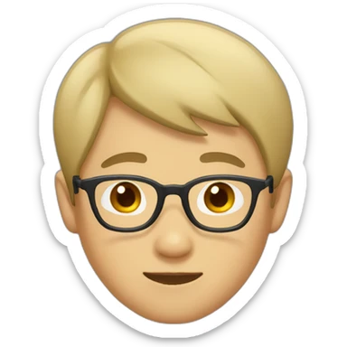 asian boy wearing glasses short haircut sticker