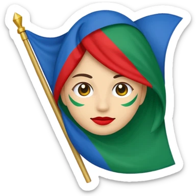 emoji de bandera gitana azul verde y círculo SOLO DE COLO ROJO en el centro  sticker