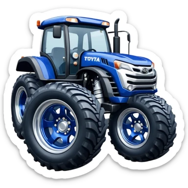 Silver Chrome Tractor tires on glossy dark blue body 2025 Toyota 86 off road rally car  sticker