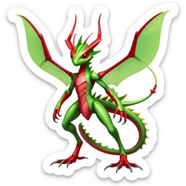  Cool Edgy Shiny Futuristic Ethereal Legendary Scizor-Flygon-Digimon-hybrid full body sticker