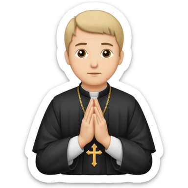 medieval priest, hands clasped in prayer sticker
