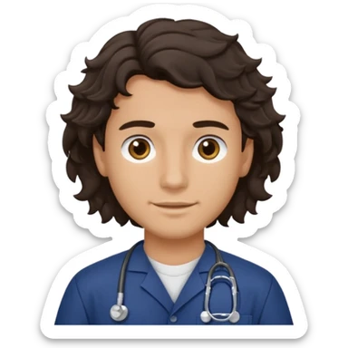 male dark brunette wavy hair navy scrub vet


 sticker