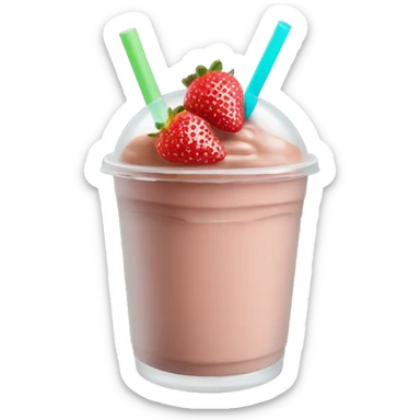 A chocolate strawberry smoothie boba tea sticker
