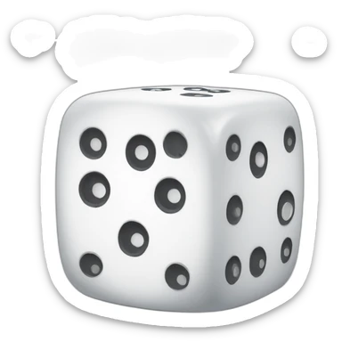 white dice with 5 3 4 on the faces sticker