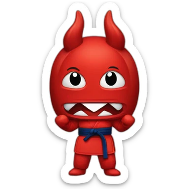 red Devil wearing BJJ gi sticker