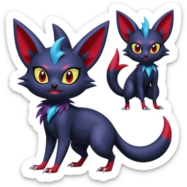 Noibat-Sneasel-Weavile-Zorua-Fakémon-hybrid-creature (full body)  sticker