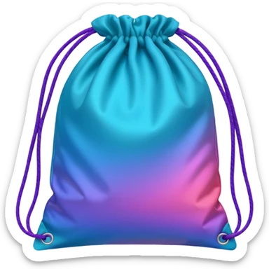 coins  pack in gradient of turquoise, blue, pink, purple, and coral color in bag sticker