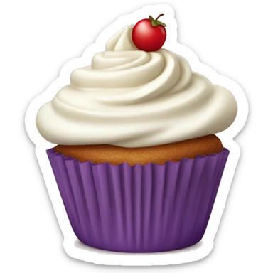 Cupcake with a delicius cream sticker