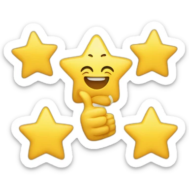 star shape showing thumbs up sticker