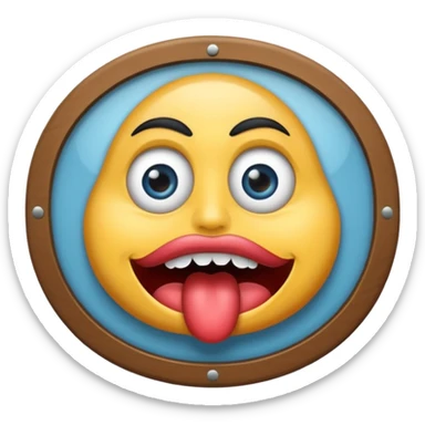 dessiner un Hotel avec une pancarte hotel, rajoute un visage (yeux et bouche)de fou sticker