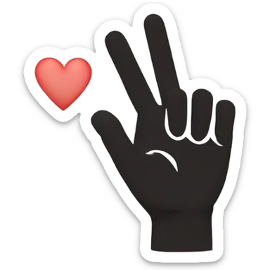 finger heart made by crossing thumb and middle finger  sticker