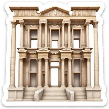The Library of Celsus Landmark Emoji – Depicting its marble facade, carved columns, and statues. sticker