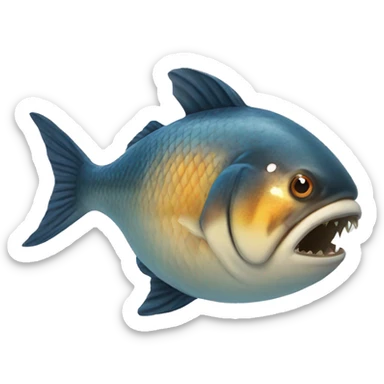 fish eating sphere sticker