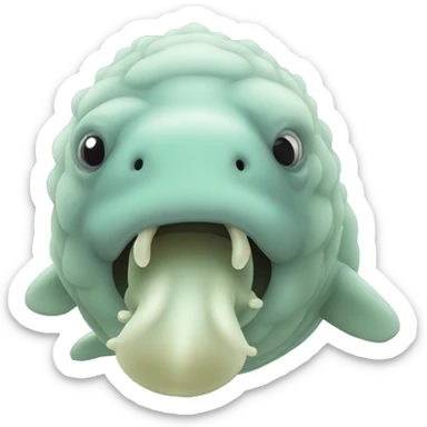 Tardigrade, beluga whale face sticker