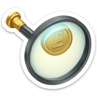 coin magnifying glass sticker