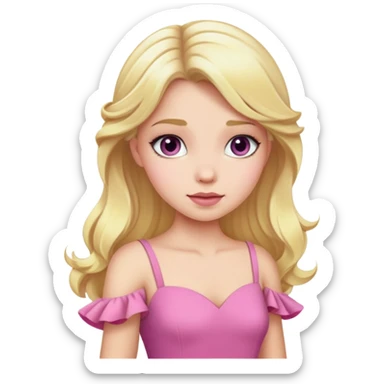 Aurora princess in pink dress with blonde hair sticker