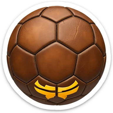 old brown cracked soccer ball sticker