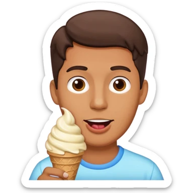 Uomo che mangia il gelato sticker