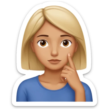 Lean chin on one’s hand sticker