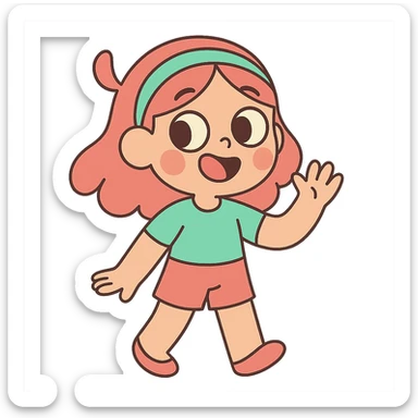 cute girl, pastel toon style sticker